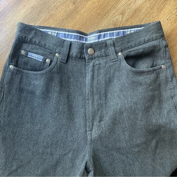 Hugo Boss Alabama Mens Chinos W33 L36 Regular Straight Grey Wool Corduroy - Picture 2 of 10